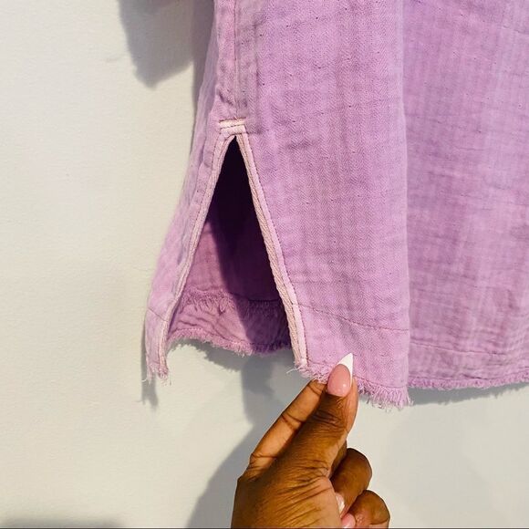 We the Free Lavender Palo Alto Top Blouse Size Medium - Picture 5 of 10